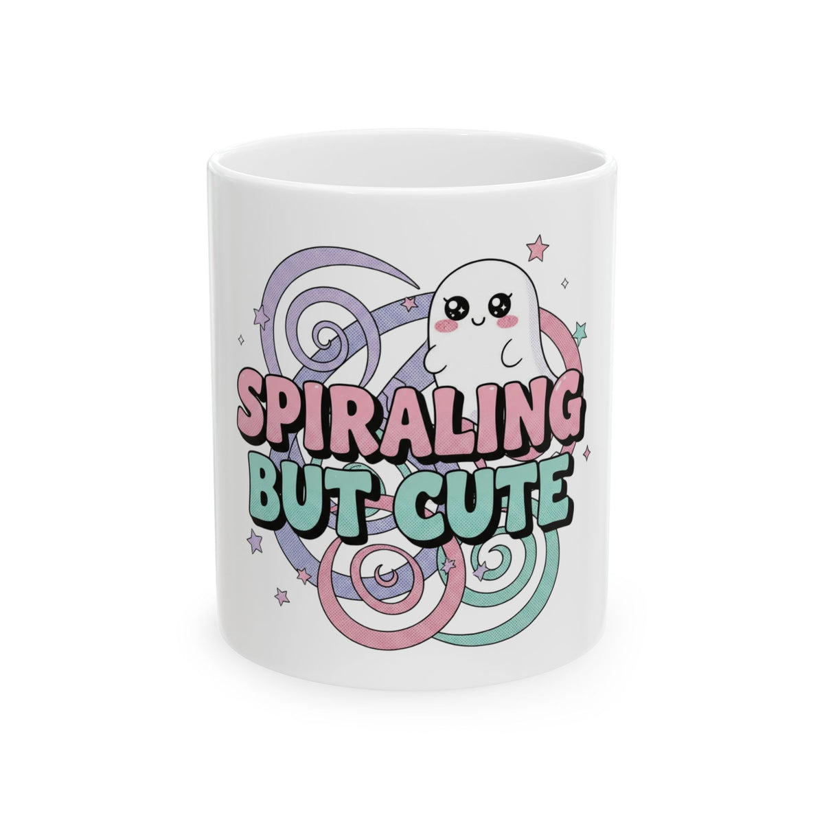 Cute Ghost Spiral Ceramic Mug