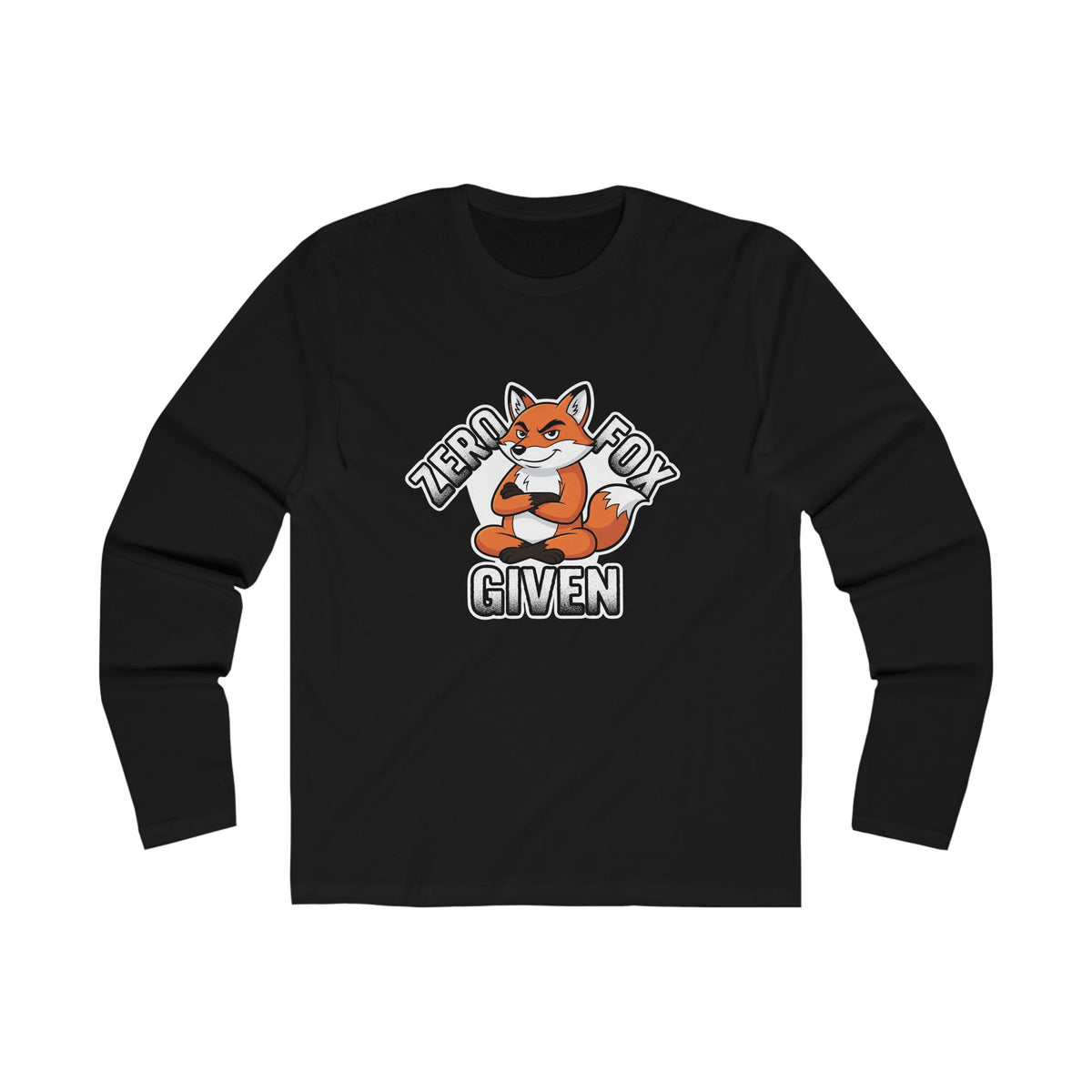 Funny Fox Graphic Men's Long Sleeve Crew Tee