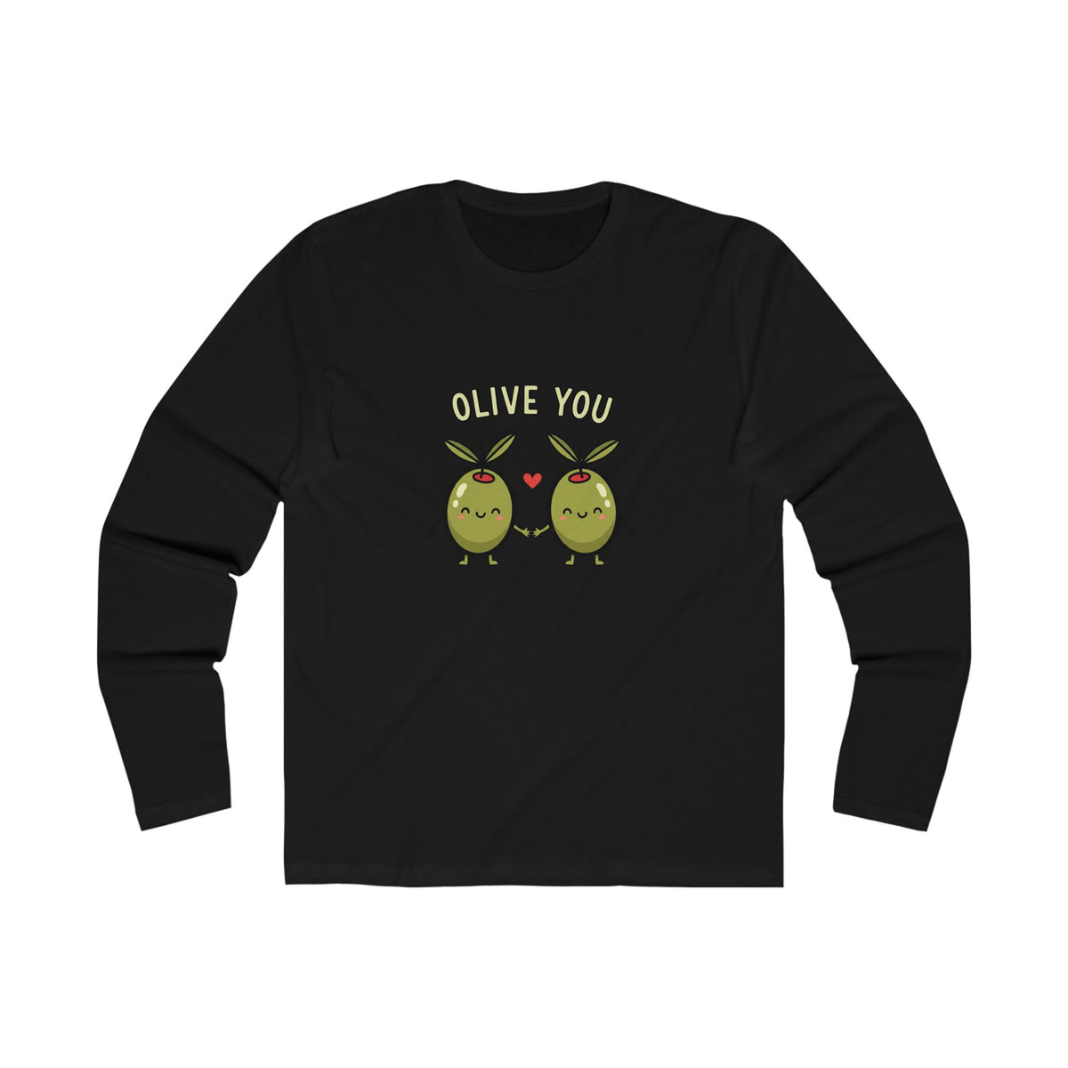 Cute Olive You Long Sleeve Crew Tee