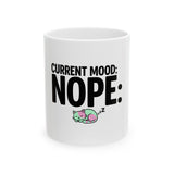 Humorous Cat Mood Ceramic Mug